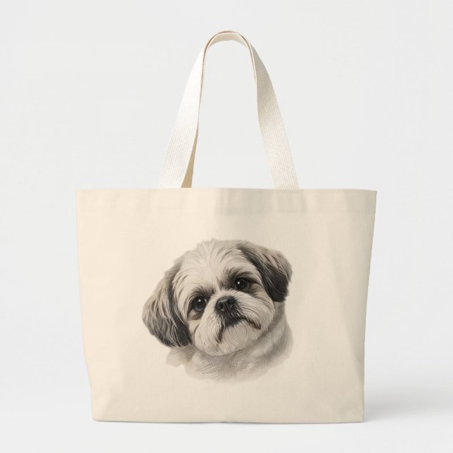 Bolso De Tela Gigante Shih Tzu Art Tote Bag (Frente)