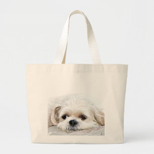 Bolso De Tela Gigante Shih Tzu face tote