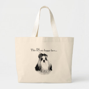 Bolso De Tela Gigante Shih Tzu Happy Face