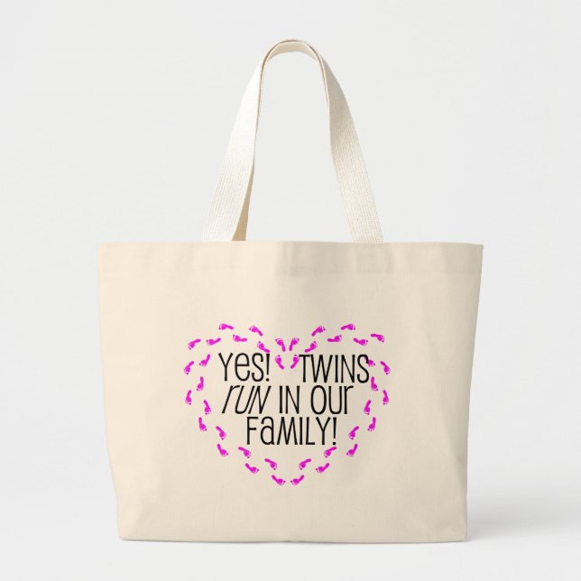 Bolso De Tela Gigante ¡Sí! ¡Gemelos funcionados con en nuestra familia! (Frente)