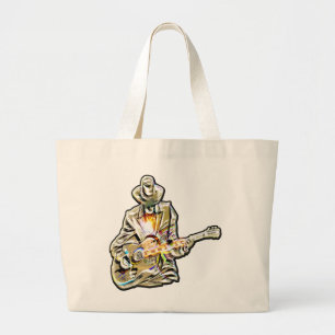 Bolso De Tela Gigante Sienta el Blues - Diseño artístico de guitarra