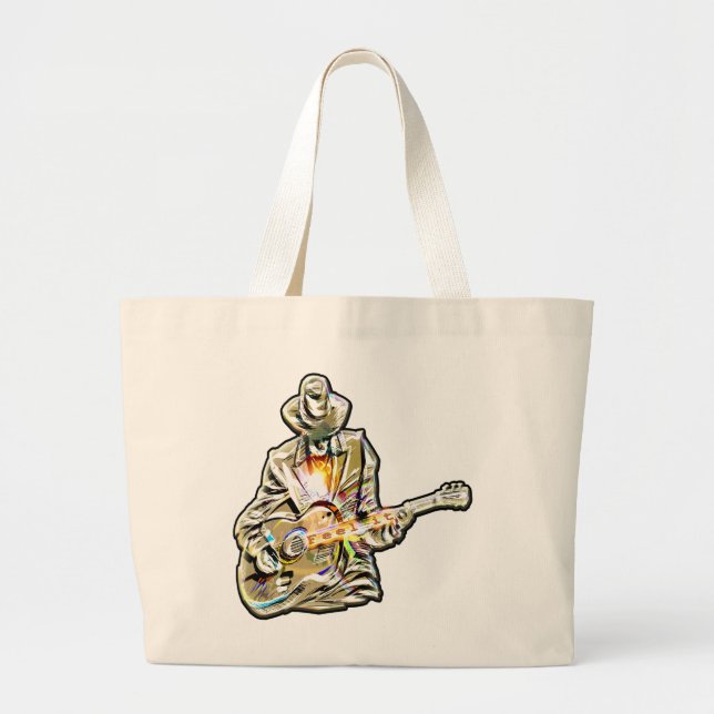 Bolso De Tela Gigante Sienta el Blues - Diseño artístico de guitarra (Frente)