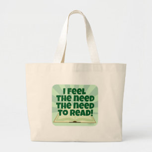 Bolso De Tela Gigante Siente La Necesidad De Leer El Lema De La Diversió