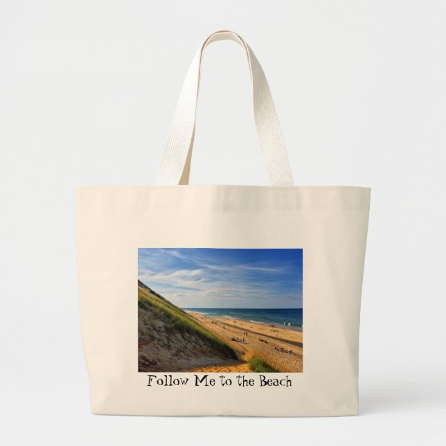 Bolso De Tela Gigante Sígame al tote de la extra grande de la playa (Frente)
