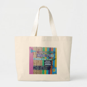 Bolso De Tela Gigante Signo de la isla de la bienvenida colorida Carribe
