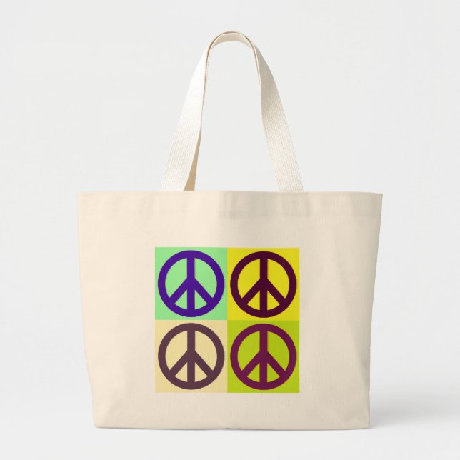 Bolso De Tela Gigante Signo de paz arte pop (Frente)