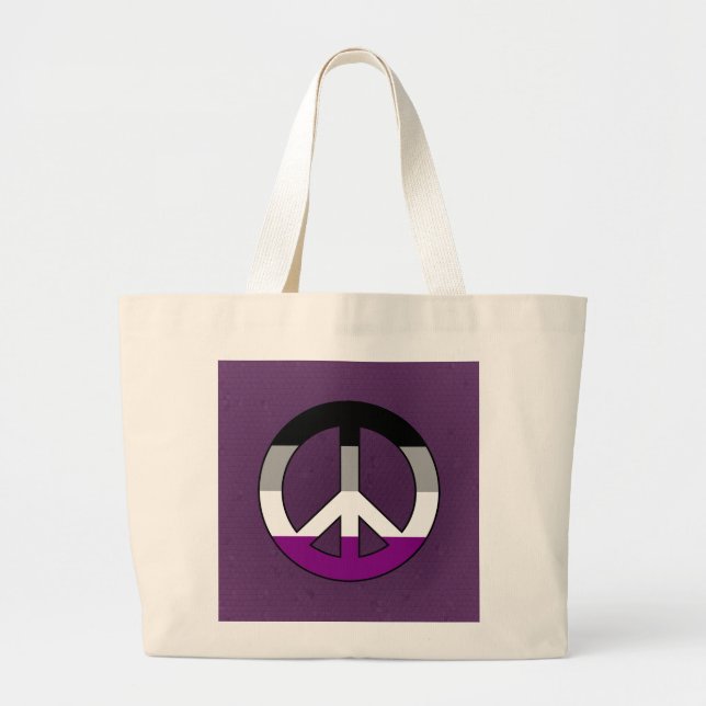 Bolso De Tela Gigante Signo de paz de asexualidad Mochila (Frente)