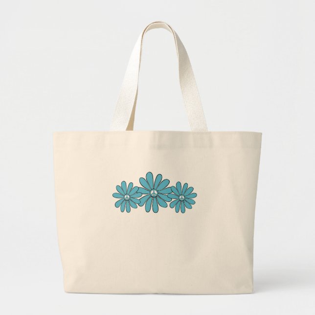 Bolso De Tela Gigante Signo de paz hippie acuático (Frente)