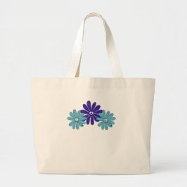 Bolso De Tela Gigante Signo de paz hippie flor poder morado Aqua