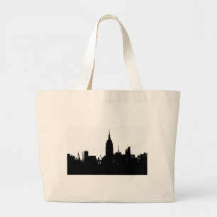 Bolso De Tela Gigante Silhouette Black White New York