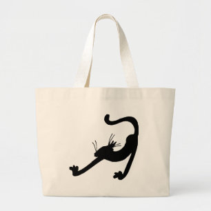 Bolso De Tela Gigante Silhouette de estiramiento de gato