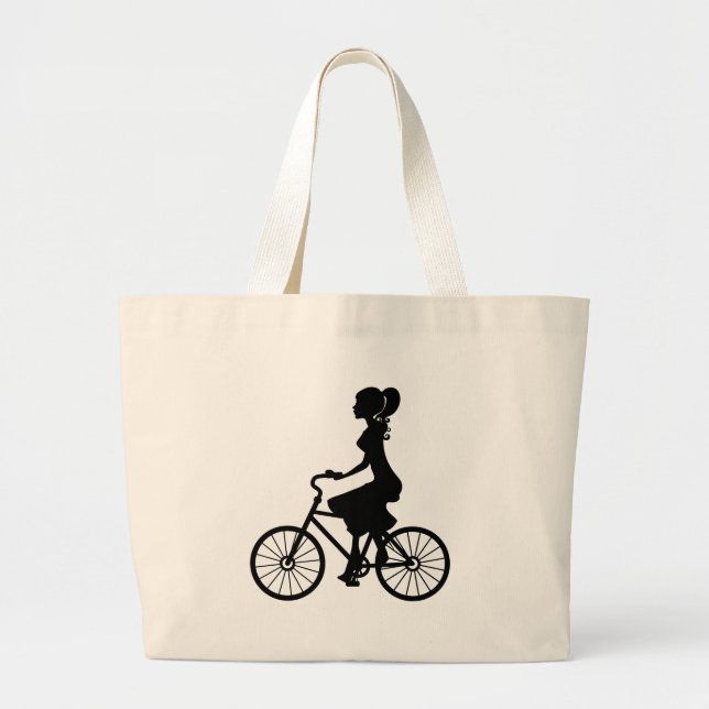 Bolso De Tela Gigante Silhouette Retro Chica (Frente)