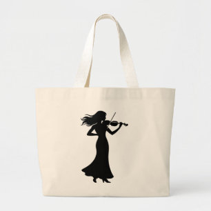 Bolso De Tela Gigante Silueta de violinista dama