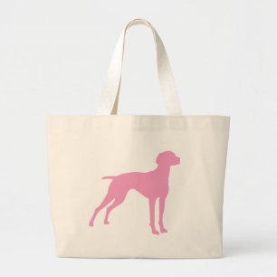 Bolso De Tela Gigante Silueta del perro de Vizsla (rosa)