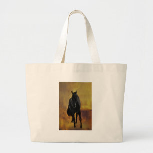 Bolso De Tela Gigante Silueta negra del caballo