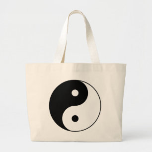 Bolso De Tela Gigante símbolo blanco negro de yin yang