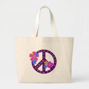 Bolso De Tela Gigante Símbolo de paz de las flores