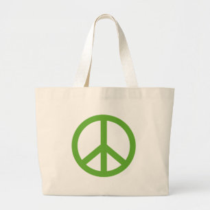 Bolso De Tela Gigante Símbolo de signo de paz verde