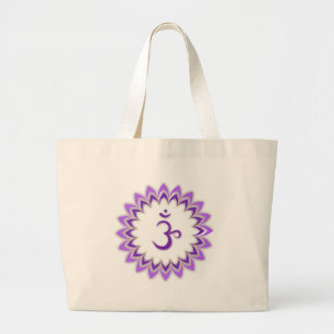 Bolso De Tela Gigante Símbolo Om / Chakra Corona