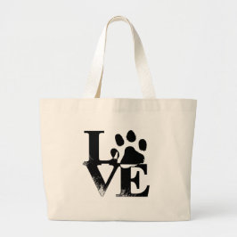 Bolso De Tela Gigante Simple Mascota Love Paw