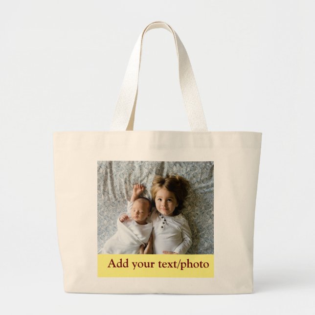 Bolso De Tela Gigante simple mínima AGREGAR TUS NAVIDADES DE TEXTO DE FO (Frente)