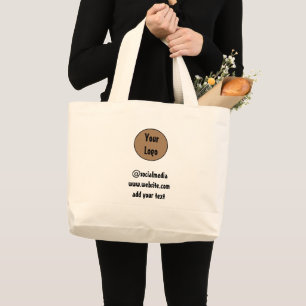 Bolso De Tela Gigante simple mínimo personalizado agregue su logotipo di