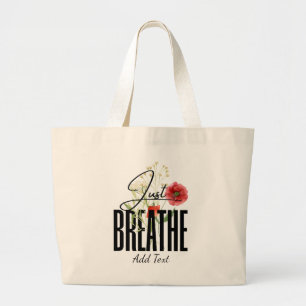 Bolso De Tela Gigante Simplemente respirar - inspirar yoga floral