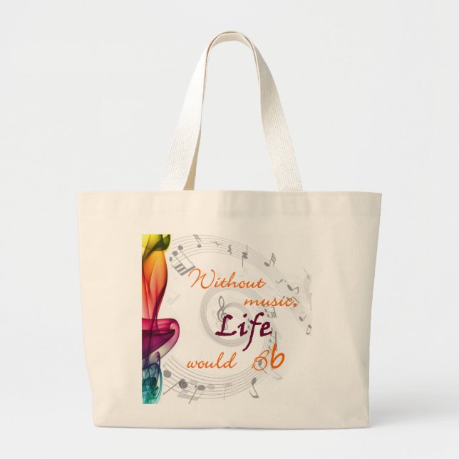 Bolso De Tela Gigante Sin música, la vida Bb… (Frente)