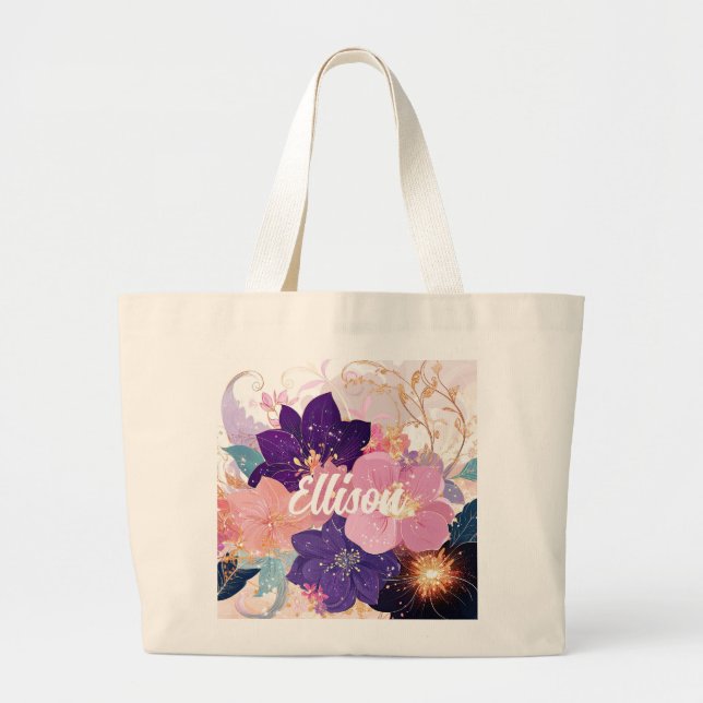 Bolso De Tela Gigante Sinfonía floral opulenta (Frente)