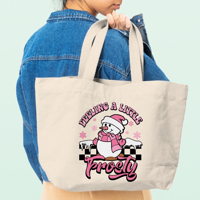 Bolso De Tela Gigante Sintiendo un poco de escarcha Navidades de Snowman (Subido por el creador)
