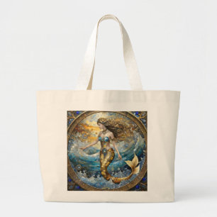 Bolso De Tela Gigante Sirena en las olas del océano