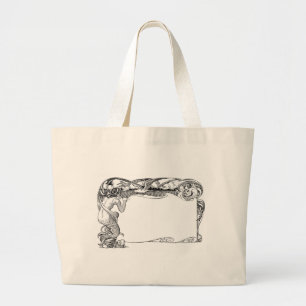 Bolso De Tela Gigante Sirena y gaviotas