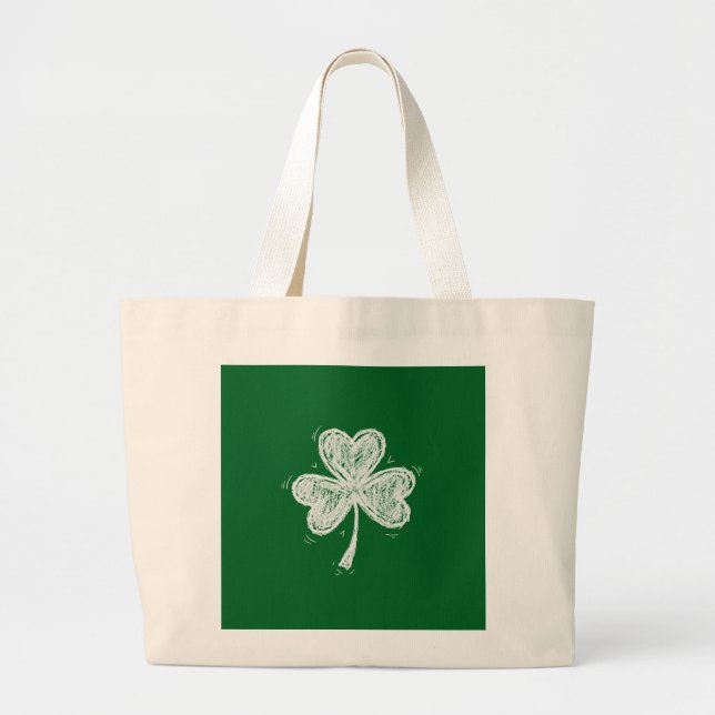 Bolso De Tela Gigante Sketch Shamrock  (Frente)