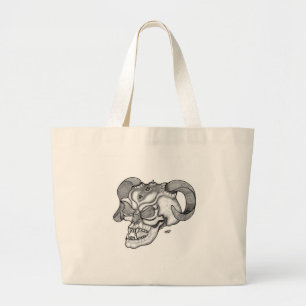 Bolso De Tela Gigante Skull Devil Head Diseño en blanco y negro
