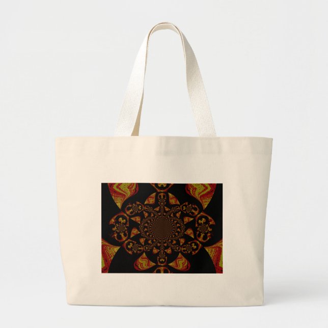 Bolso De Tela Gigante Skull Kaleidoscope Arte Imprimir (Frente)