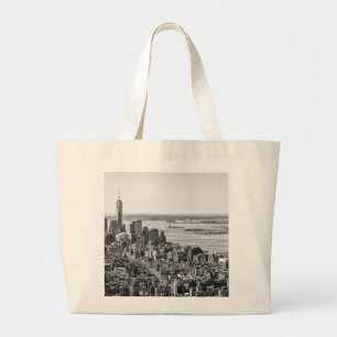 Bolso De Tela Gigante Skyline Black White New York