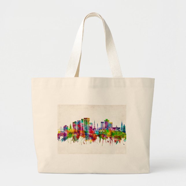 Bolso De Tela Gigante Skyline Charleston South Carolina (Frente)