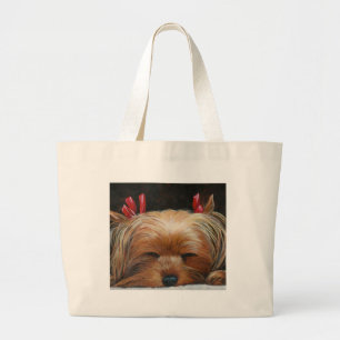 Bolso De Tela Gigante Sleepy Yorkie con los regalos de arte Mascota de B
