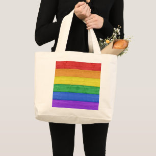 Bolso De Tela Gigante SlipperyJoe's clásico arcoíris táctil hecho a mano