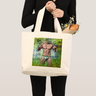 Bolso De Tela Gigante SlipperyJoe's hombre adulto muy musculoso sin cami
