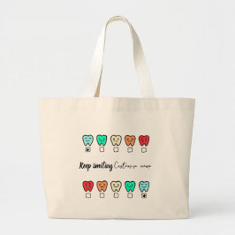 Bolso De Tela Gigante  Smile" Personalized Tote Bag - dental gift
