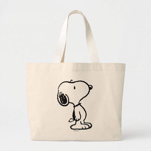 Bolso De Tela Gigante Snoopy Black & Magenta Pattern (Frente)