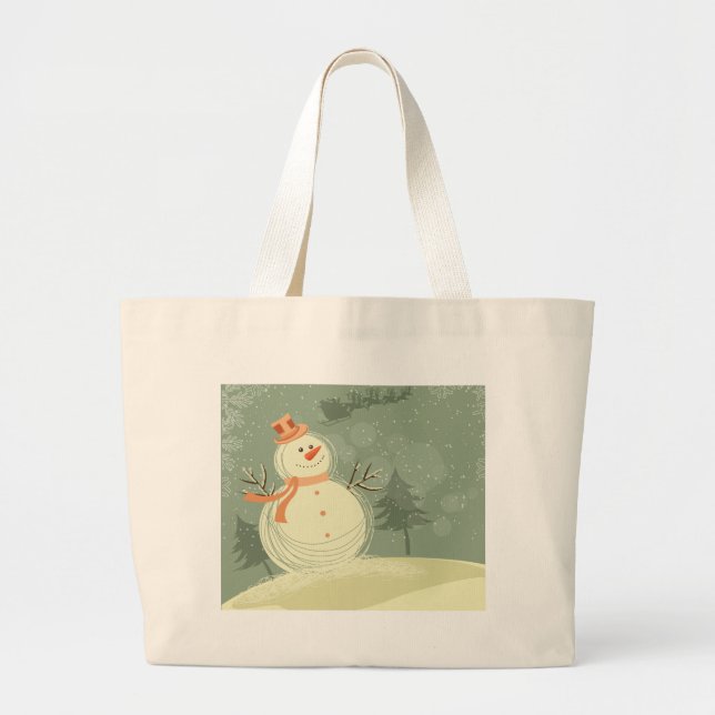 Bolso De Tela Gigante Snowman (Frente)