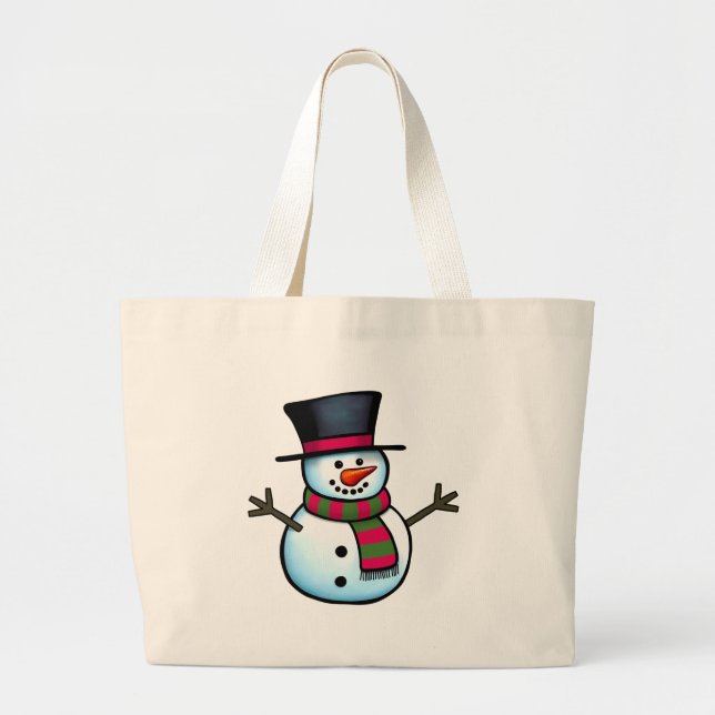 Bolso De Tela Gigante Snowman (Frente)