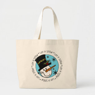Bolso De Tela Gigante Snowman deja que la nieve