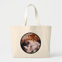 Bolso De Tela Gigante Snuggle de dos gatitos de Henriëtte Ronner-Knip