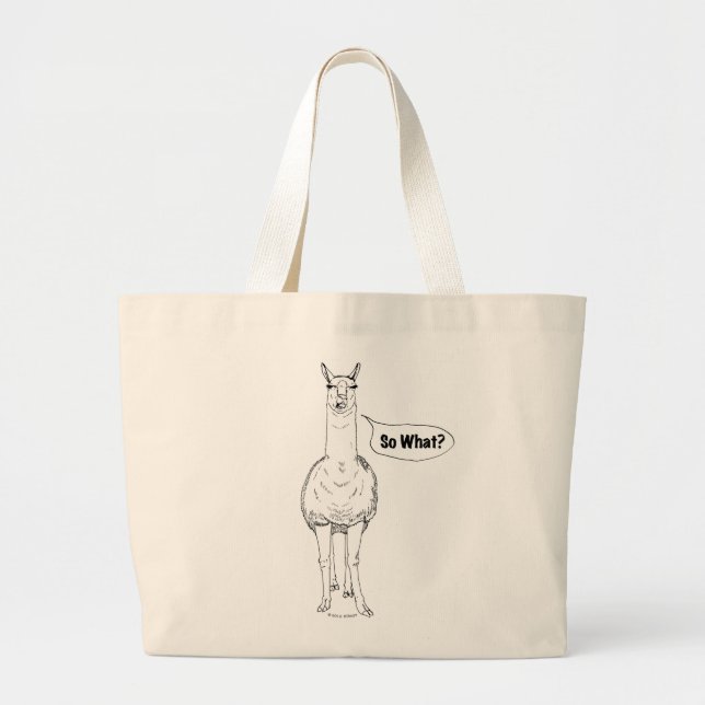 Bolso De Tela Gigante "So What?" Llama Toto Bag (Frente)