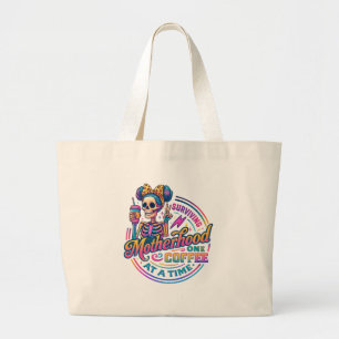 Bolso De Tela Gigante Sobrevivir a la Maternidad Una Taza de Café a la V