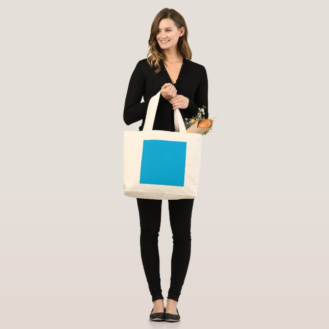 Bolso De Tela Gigante Solid Cyan Blue Background | Summer Minimal Style (Anverso (modelo))