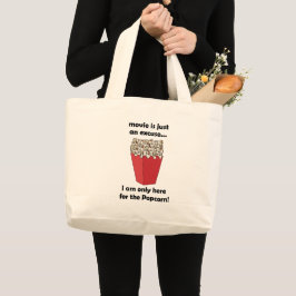 Bolso De Tela Gigante Solo estoy aquí por las palomitas de maíz Frase di